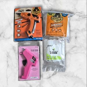 Pink and Orange Glue Gun Set with Accessories